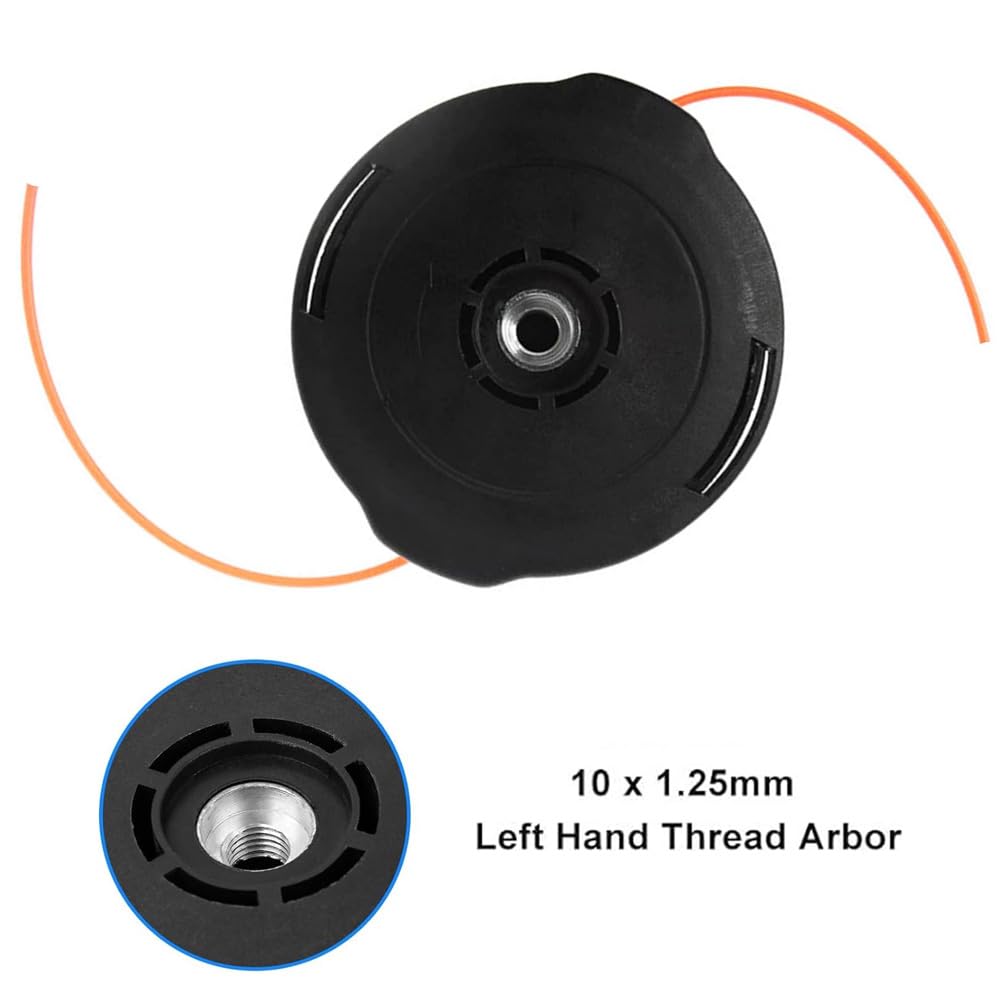 Dylawnio 2-pack 128LD T25 trimmer head packaging highlighting quick swap compatibility