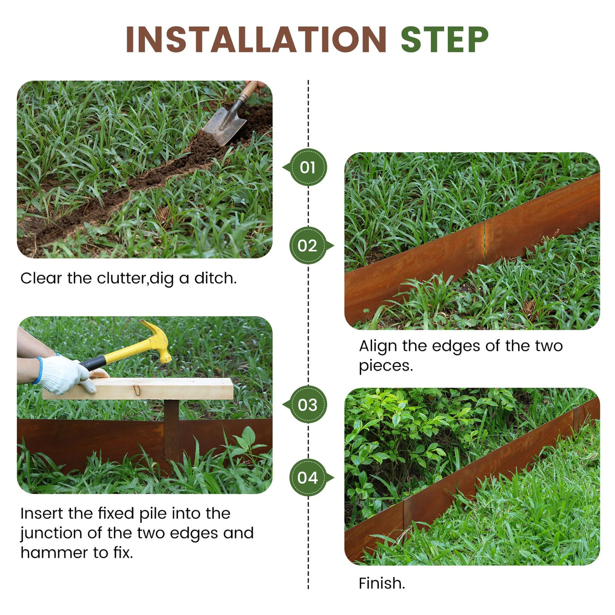 Dyna-Living edging used to delineate lawn and path borders clearly.