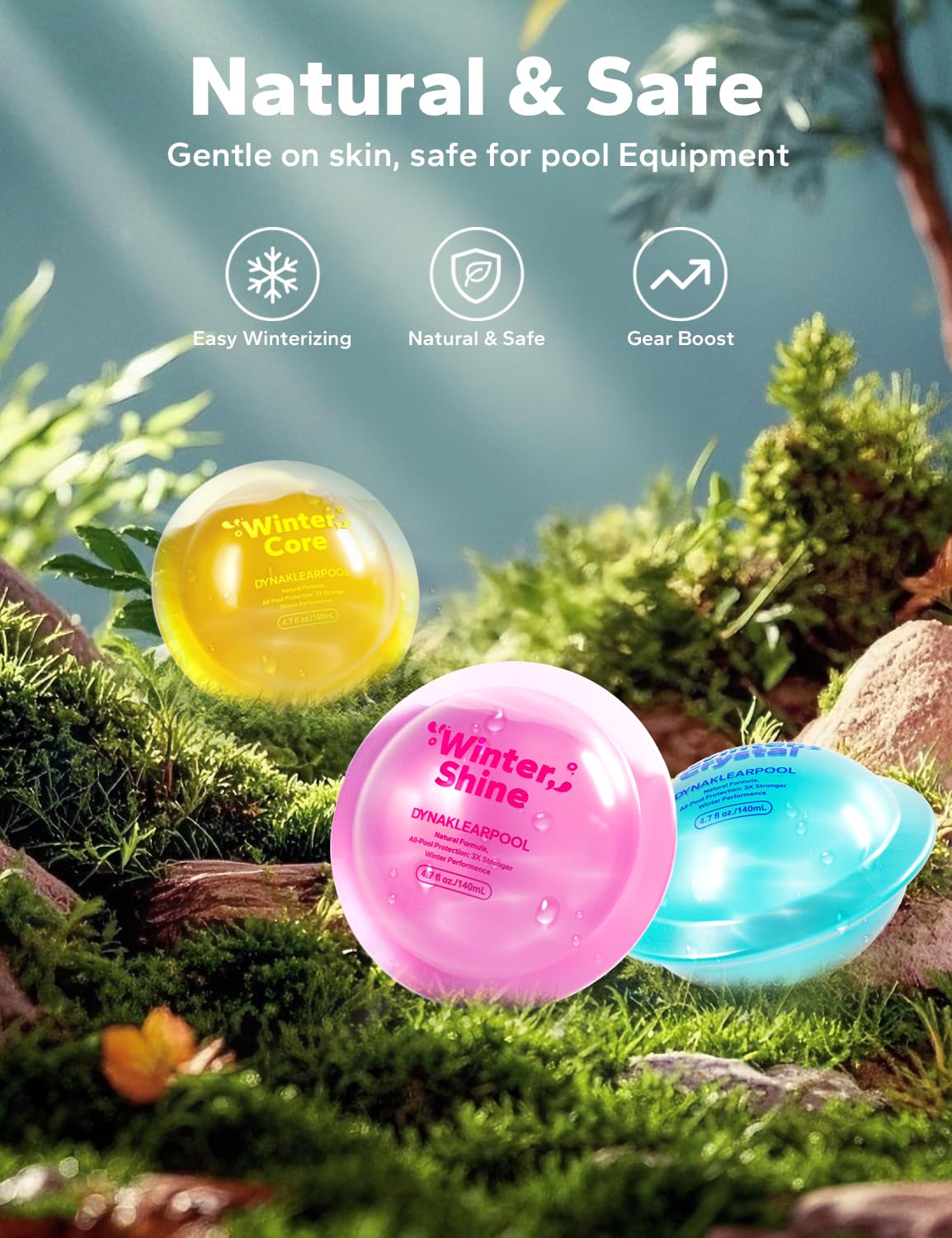 Dynaklearpool kit compatible with both above-ground and inground pools up to 30,000 gallons.