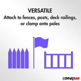 Dynatrap Universal Mount deck rail install enables convenient placement by seating areas.