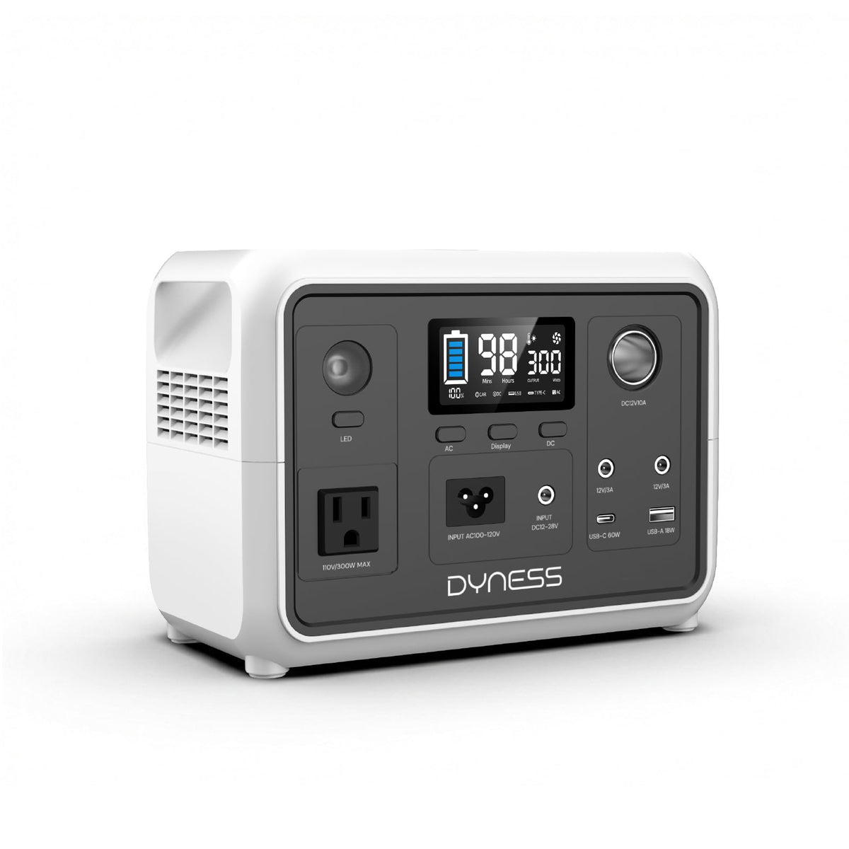 Dyness portable power station 256Wh front view for home backup.