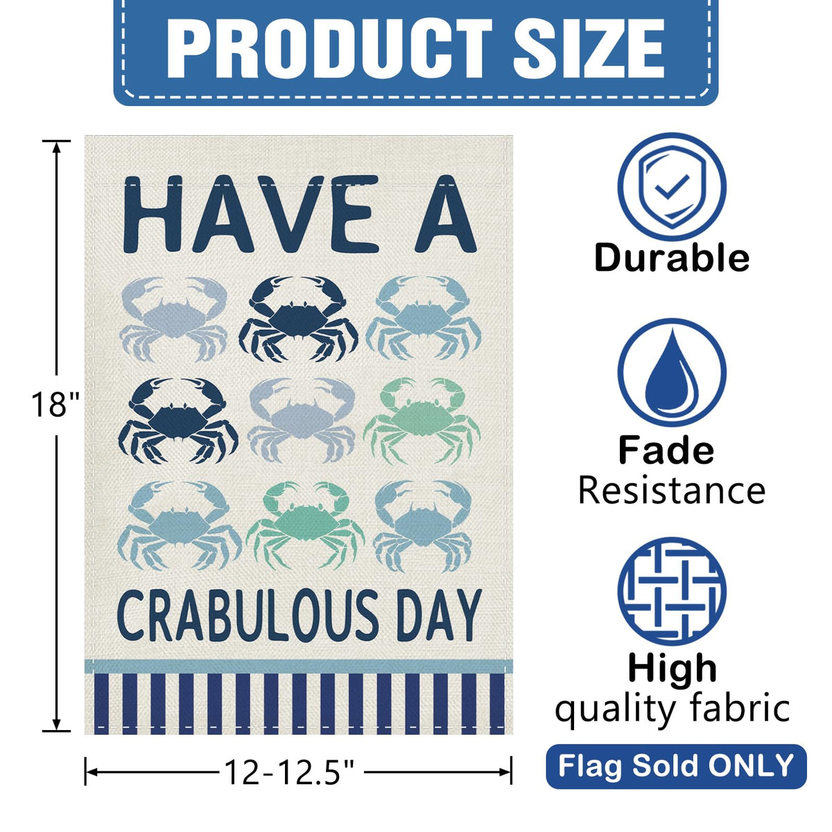 Dyrenson Beach Coastal Crab flag back view showing double-sided visibility