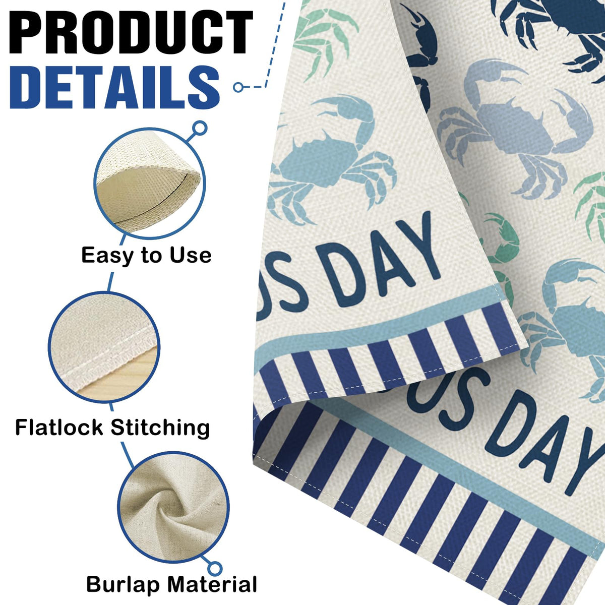 Dyrenson flag weatherproof burlap material for porch display