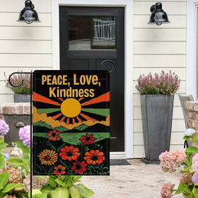 Dyrenson outdoor porch decor flag on a railing adding farmhouse charm