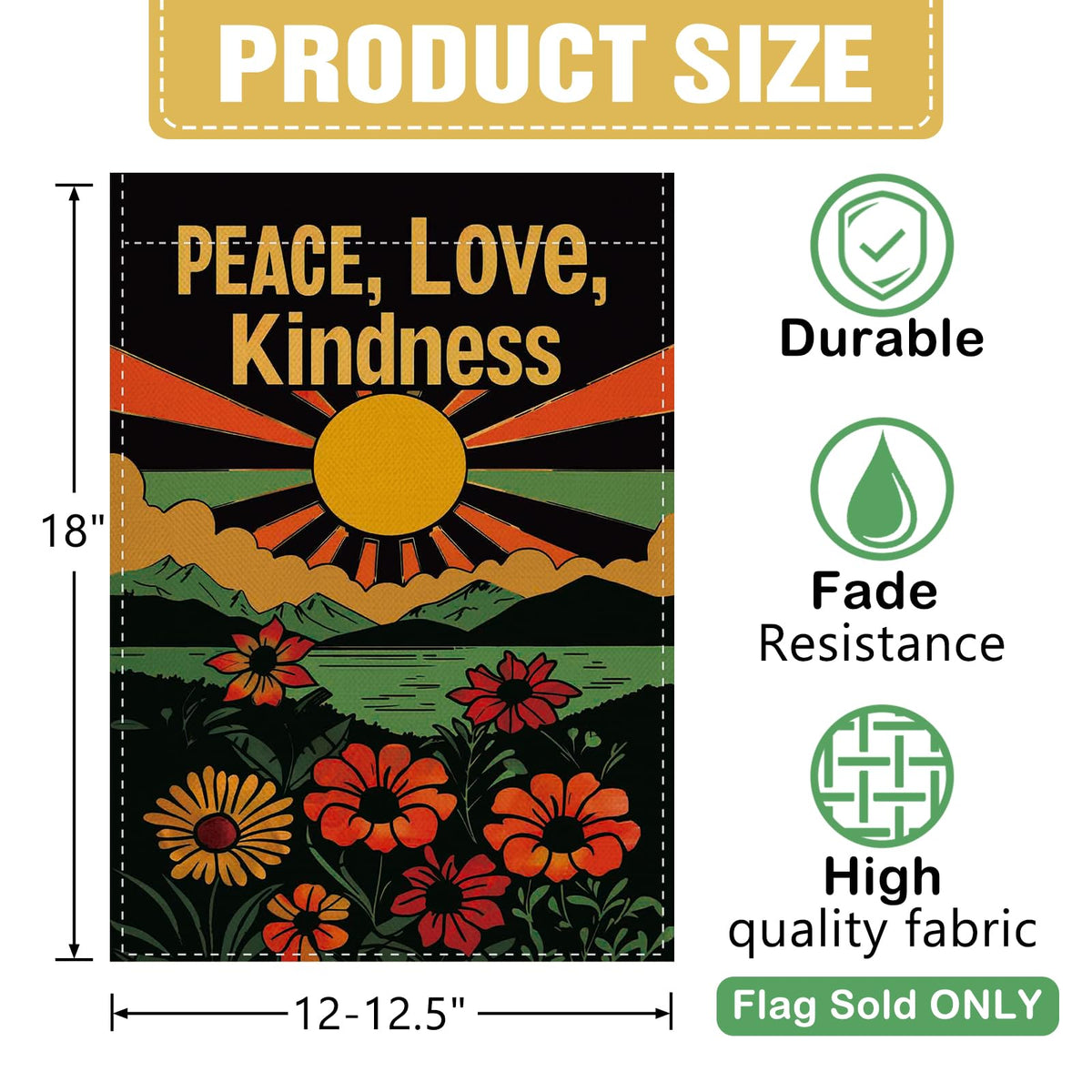 Dyrenson flag side view highlighting double-sided readability and visibility
