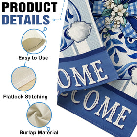 Dyrenson spring butterfly burlap flag for porch or fence display