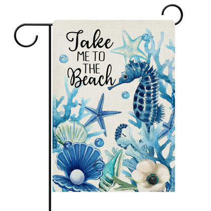 Dyrenson flag with summer beach scene for outdoor curb appeal