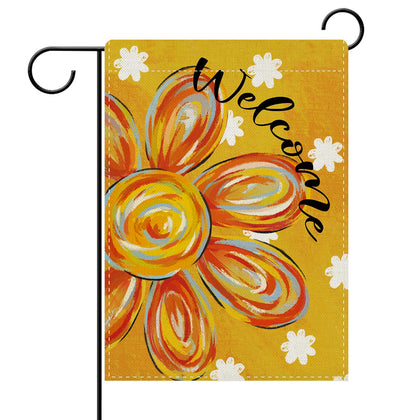 Dyrenson Welcome Sunflower flag front view for outdoor welcome