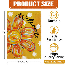 Dyrenson Welcome Sunflower flag side view enhances curb appeal