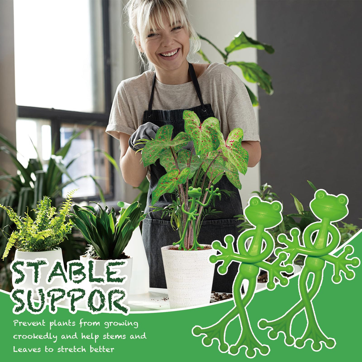 DYULJS indoor-outdoor-frog-clip adapts to any planting setup.