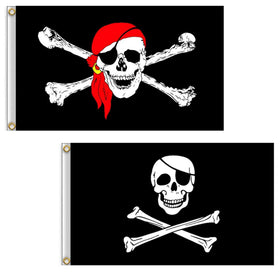 Dyung Tec pirate flag front view shows vivid color for outdoor displays