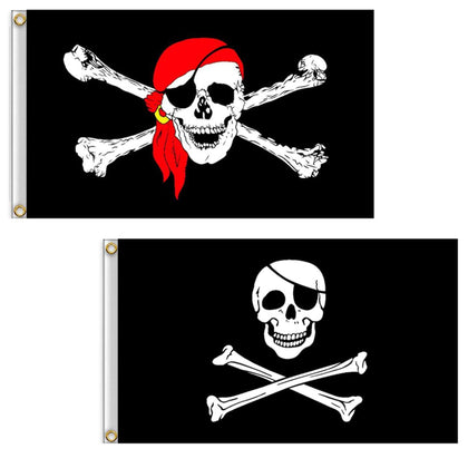 Dyung Tec pirate flag front view shows vivid color for outdoor displays