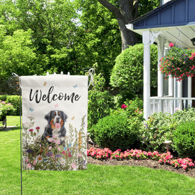 DZGlobal bright color flower dog flag celebrating spring and summer outdoors