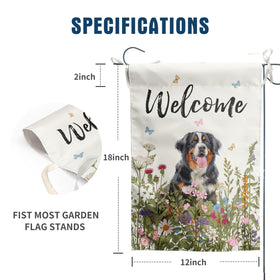 DZGlobal double-sided garden flag showing flowers and dog for bright yard display