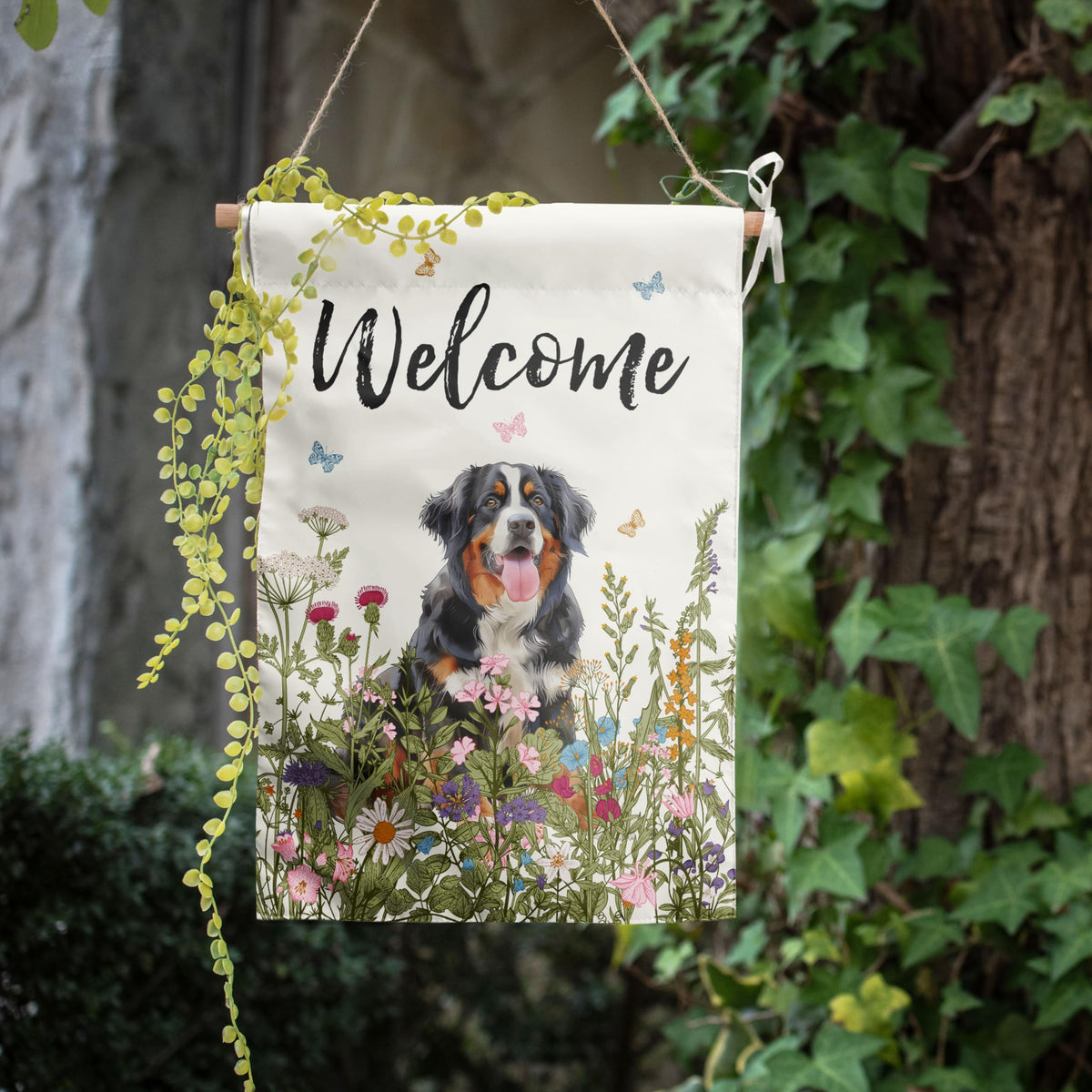 DZGlobal easy-hang yard flag for simple porch or garden setup