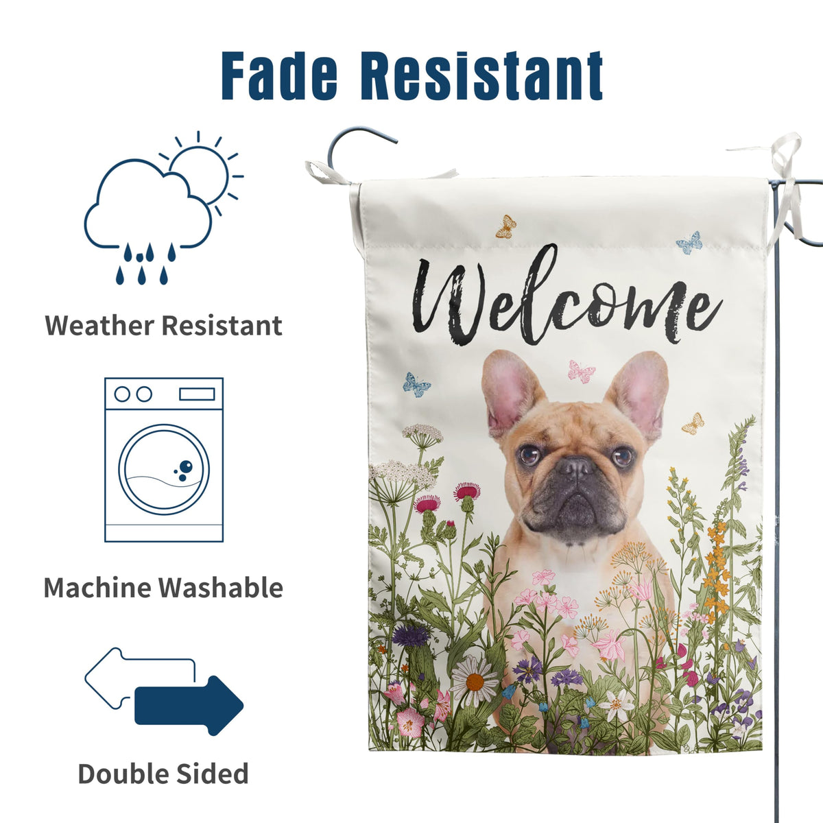 DZGlobal flag hanging sleeve and ribbons enable easy outdoor setup.