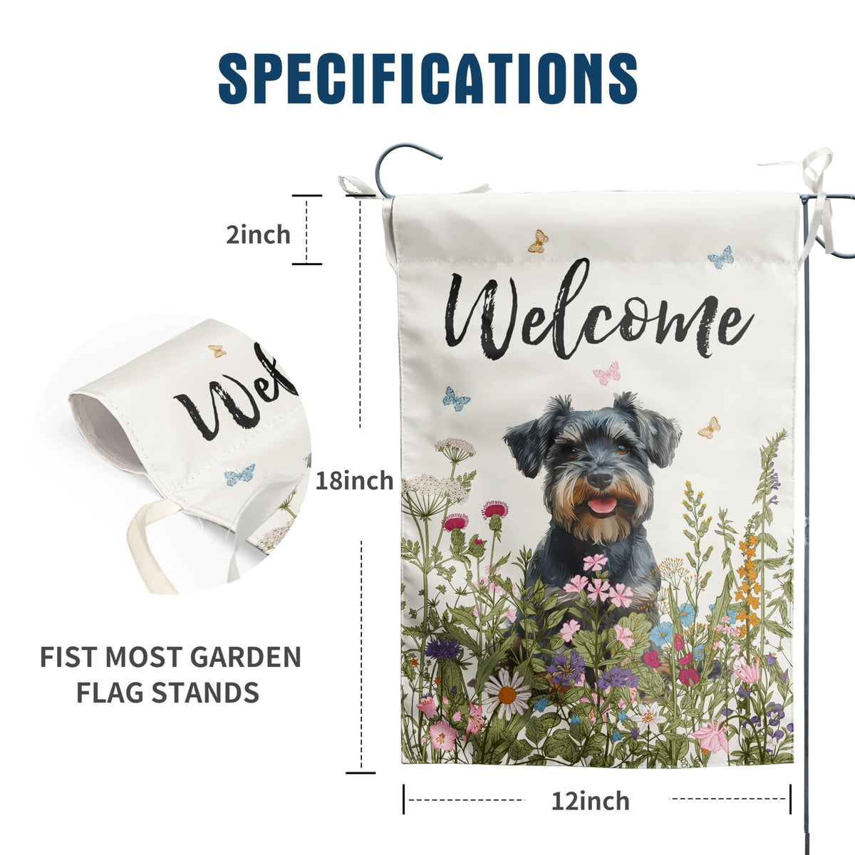 DZGlobal garden flag with hanging sleeve for easy porch or yard setup.