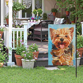 DZGlobal Holiday yard decor Yorkie flag adds seasonal charm to outdoor space.