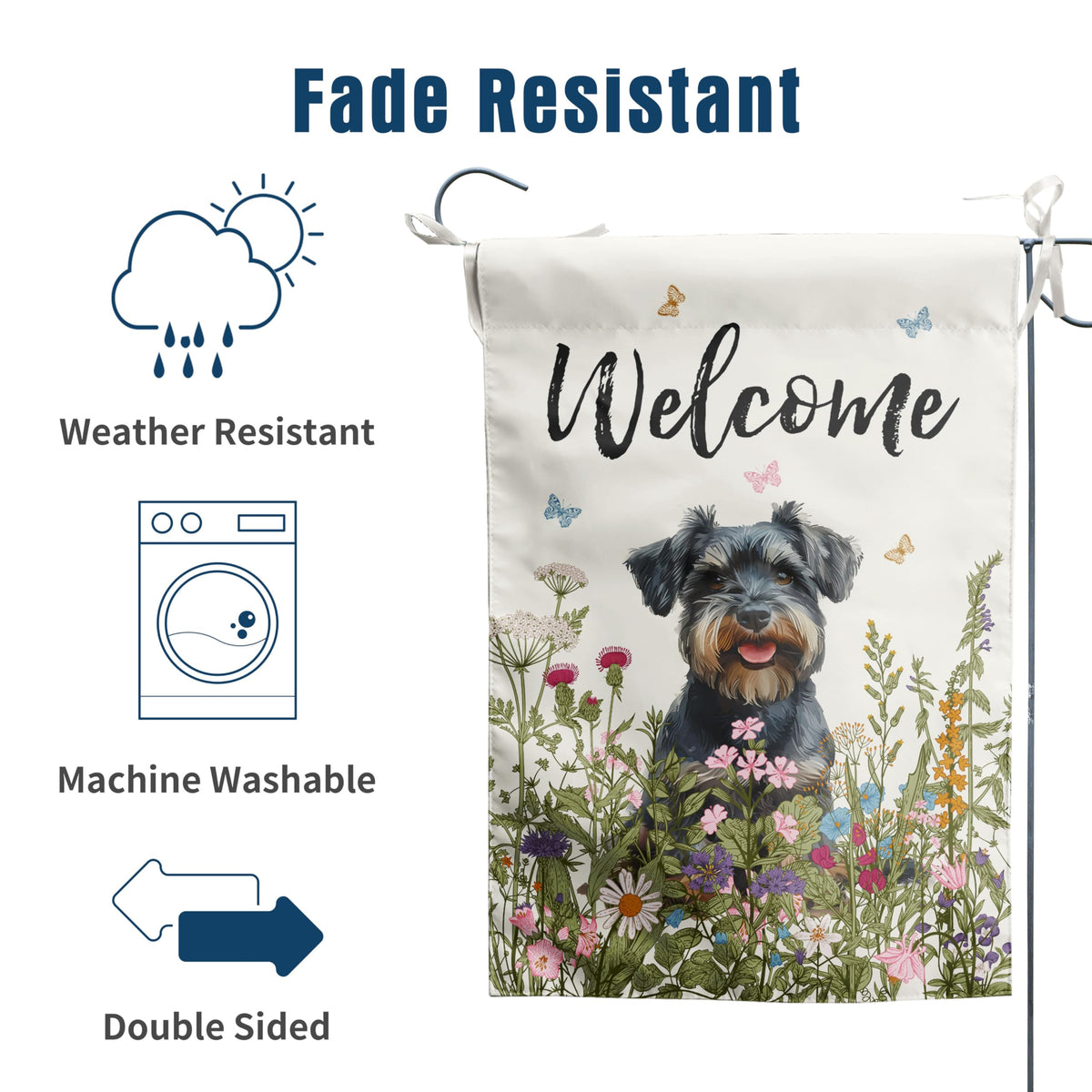 DZGlobal outdoor welcome flag ideal for patio, veranda, and garden displays.
