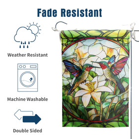 DZGlobal close-up stitching on hummingbird flag for outdoor durability