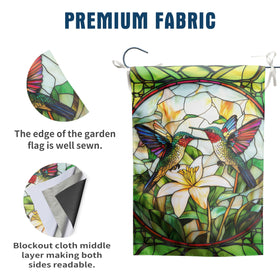 DZGlobal garden setting flag in yard highlighting cheerful stained-glass motif