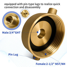 DZQPPC NST female port detail highlighting versatile hydrant-to-hose compatibility.