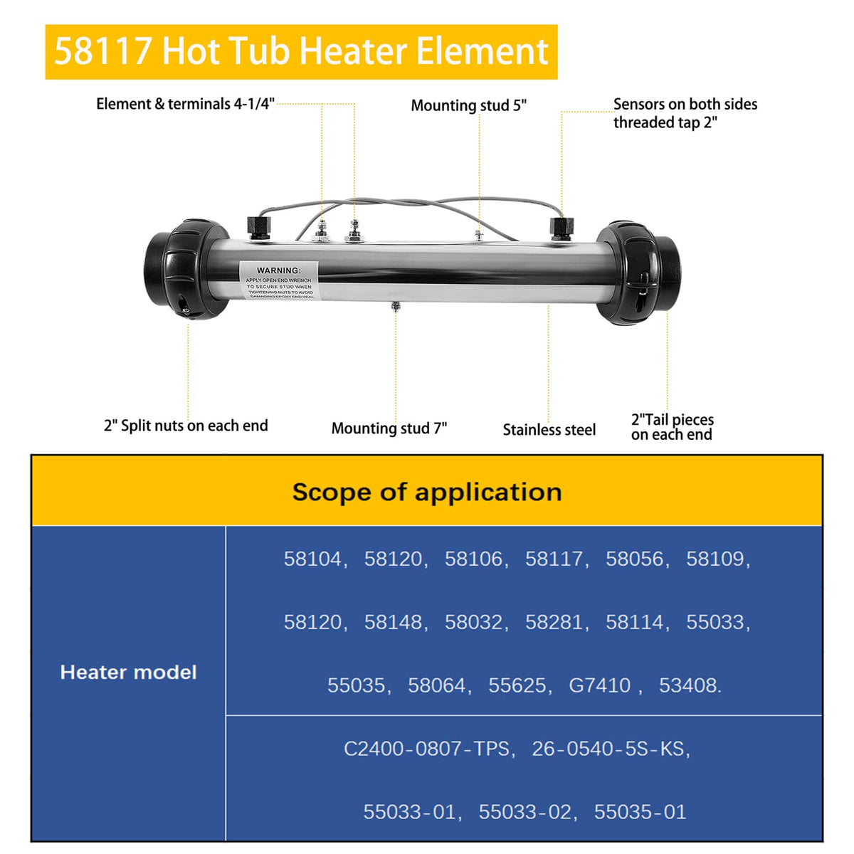 E-cowlboy 58117 heater assembly manifold ends for precise installation.