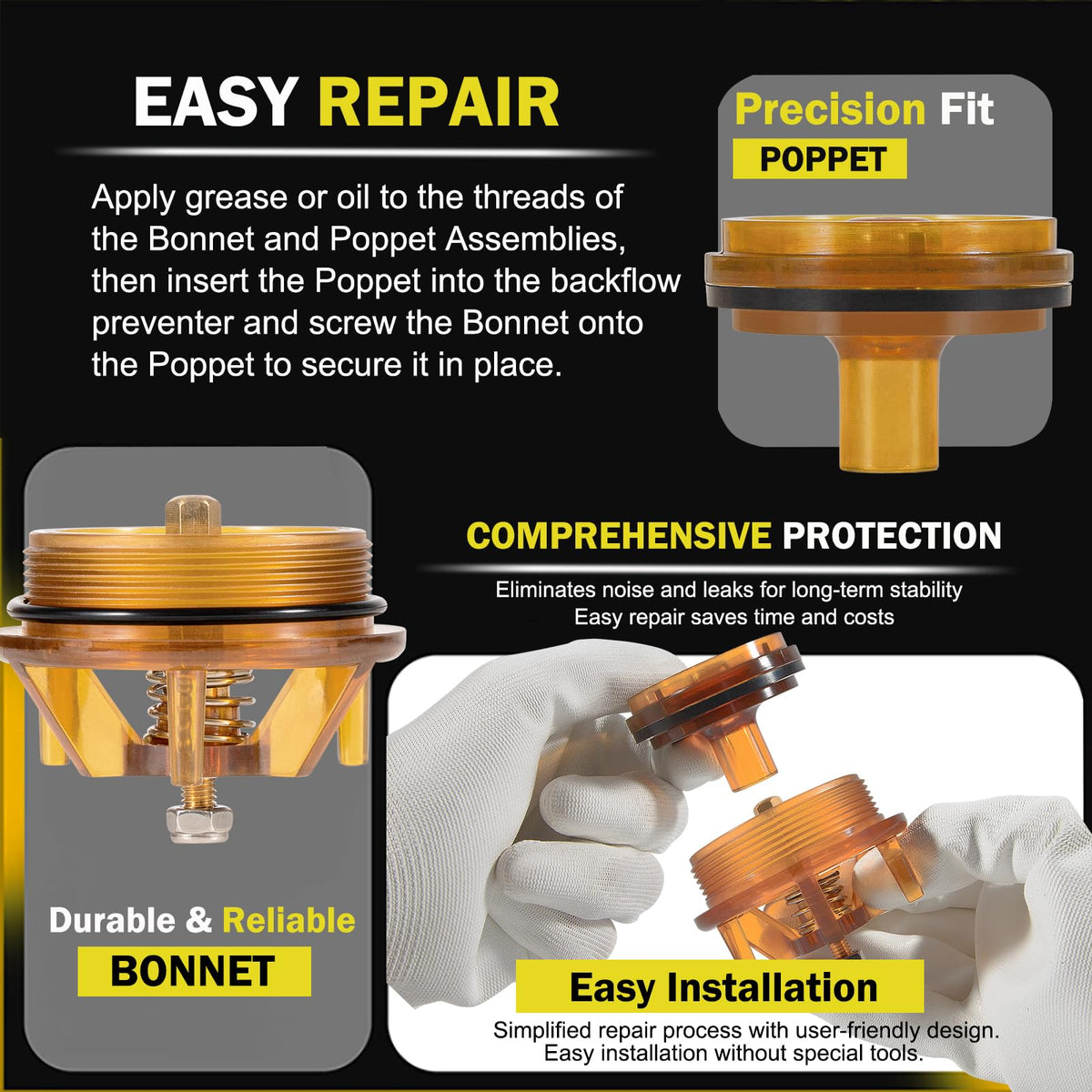 E-cowlboy 765-1 backflow fix demonstrates brass body compatibility
