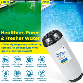 Clearer pool water visual with E-cowlboy Nature2 cartridge.