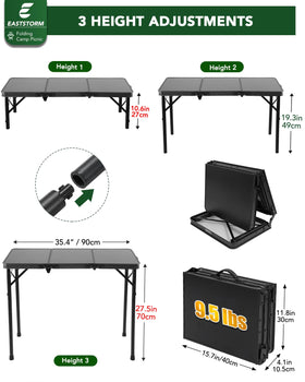 E EASTSTORM height-adjustment setup for versatile outdoor use