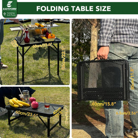E EASTSTORM sturdy aluminum frame supports outdoor cooking and snacks