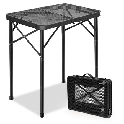 E EASTSTORM Folding Grill Table assembly view showing quick setup outdoors.