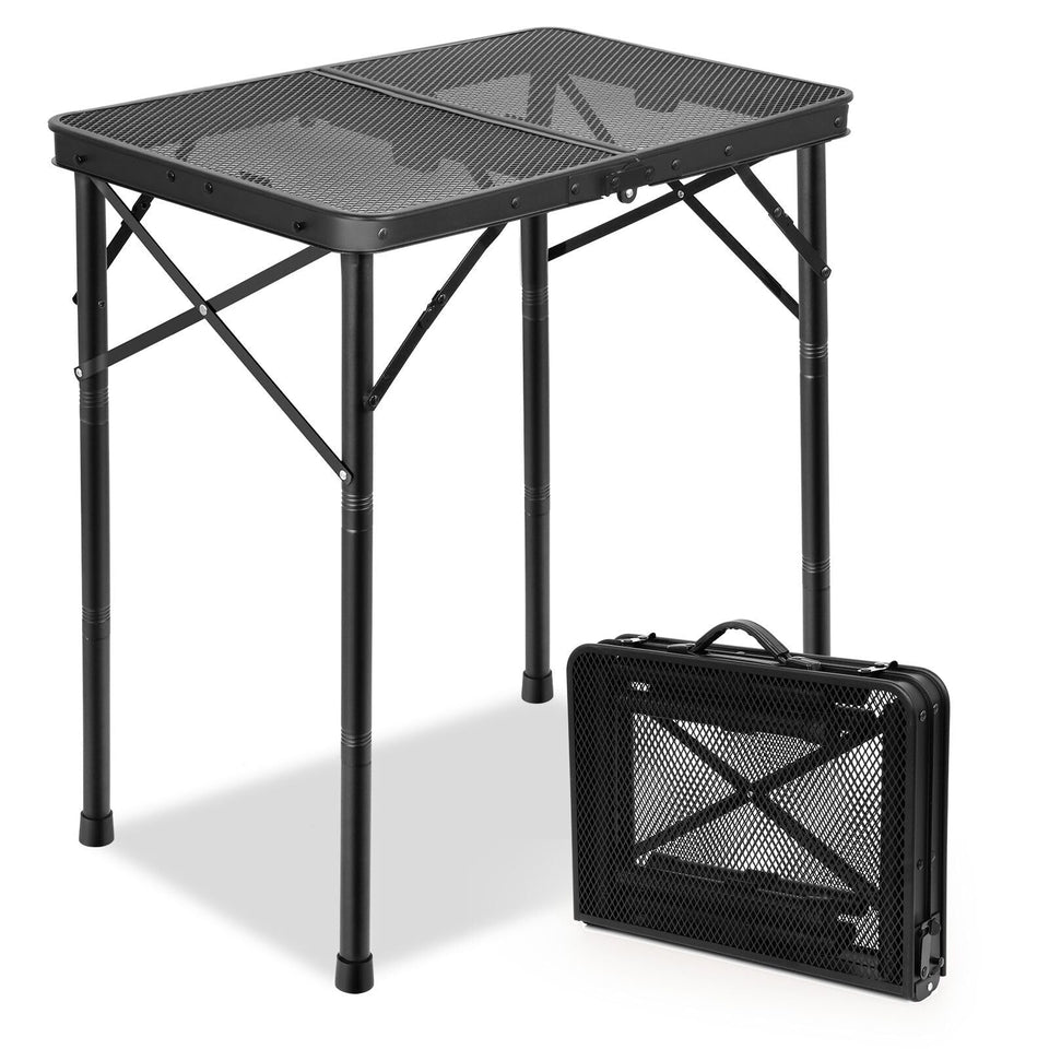 E EASTSTORM Folding Grill Table assembly view showing quick setup outdoors.