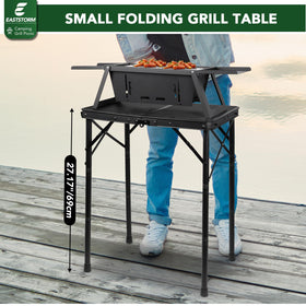 E EASTSTORM Folding Grill Table ultra-light, briefcase-sized for travel.