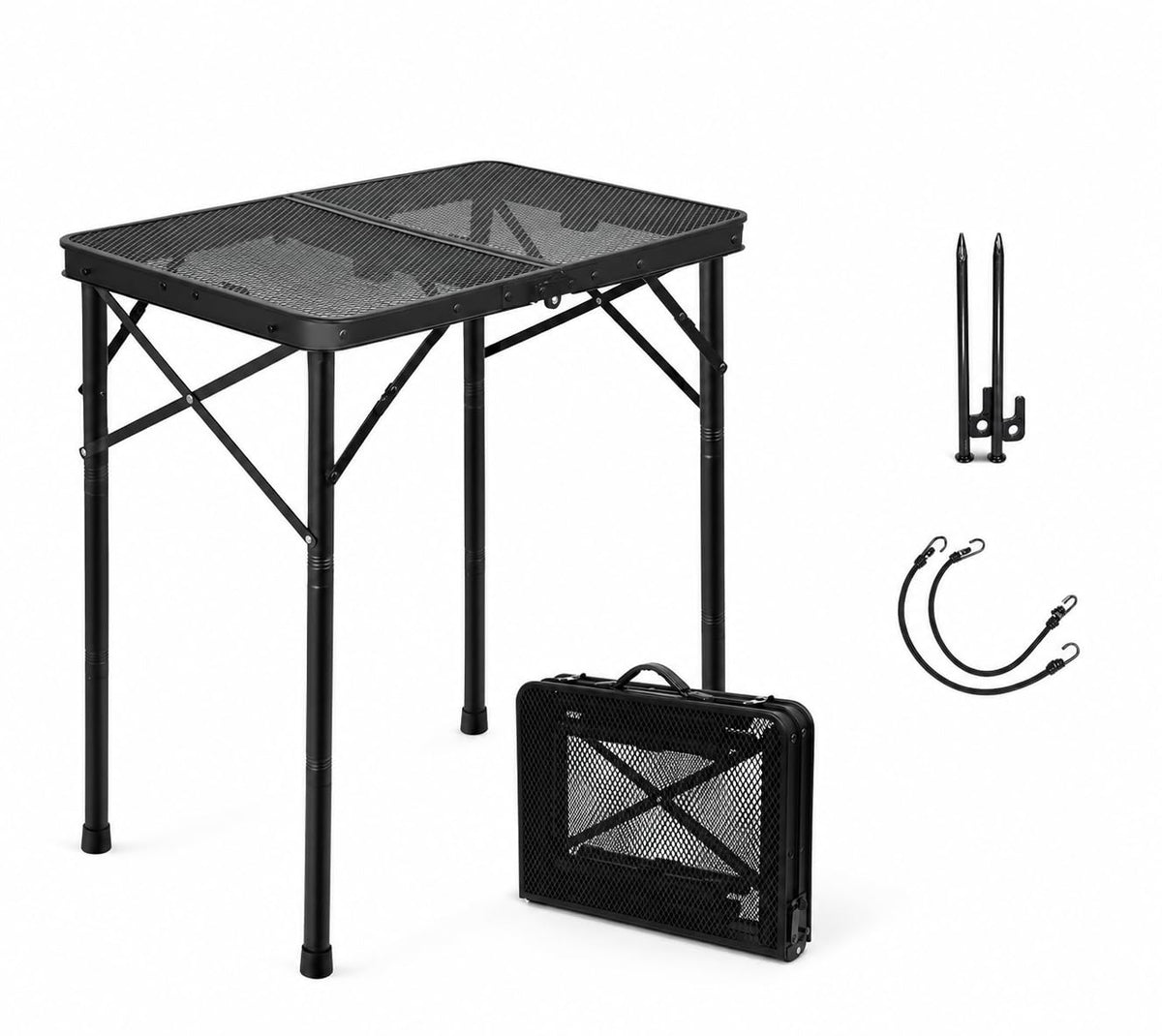 E EASTSTORM Folding Grill Table compact pack illustrating easy transport.