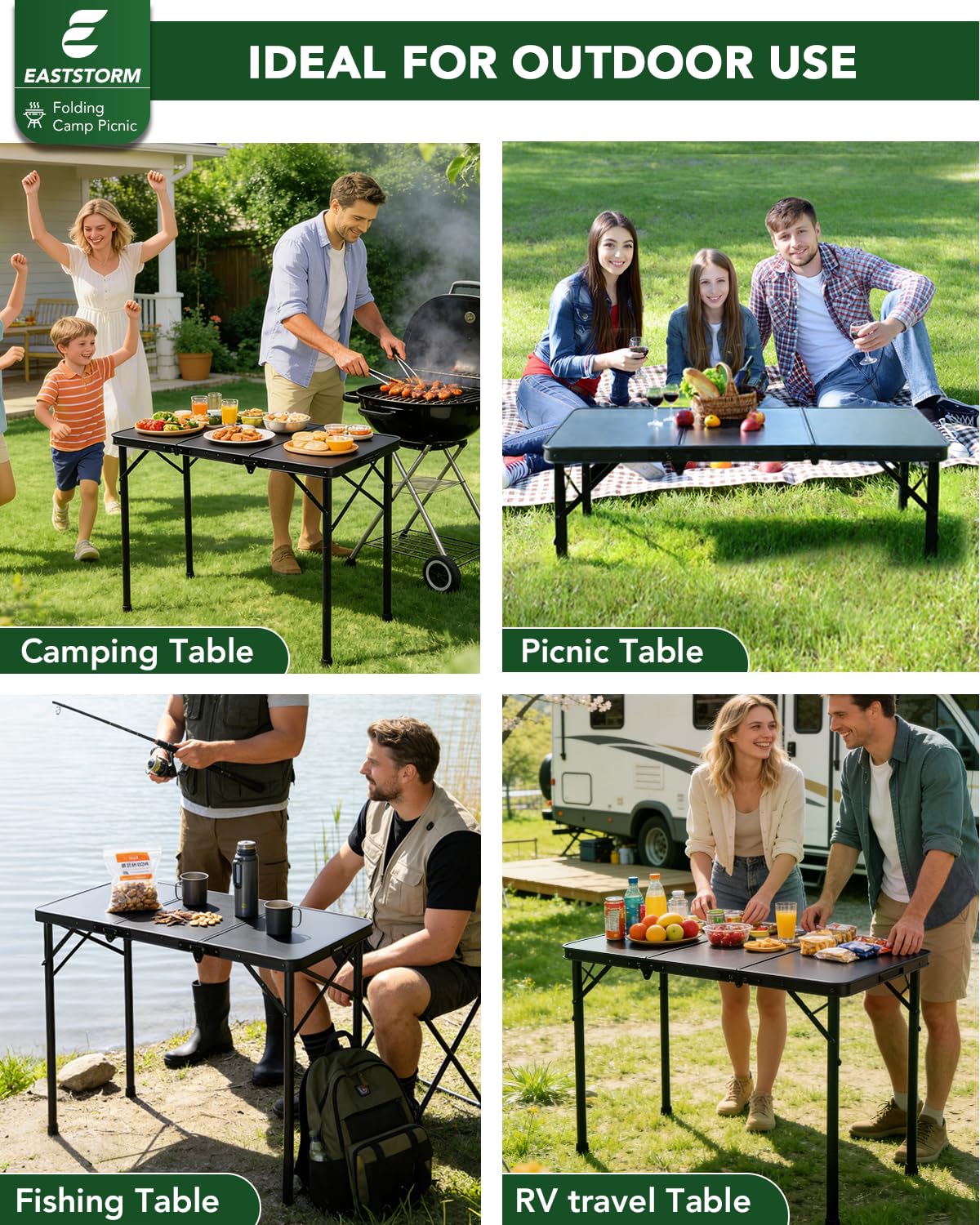 E EASTSTORM aluminum frame provides sturdy support