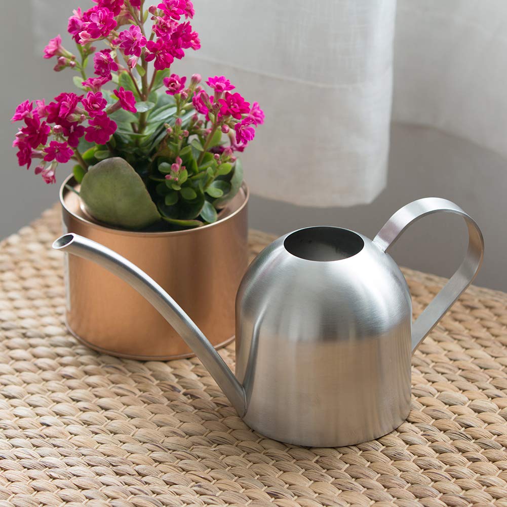 Brushed stainless steel hand-polished finish on E.Palace water can.