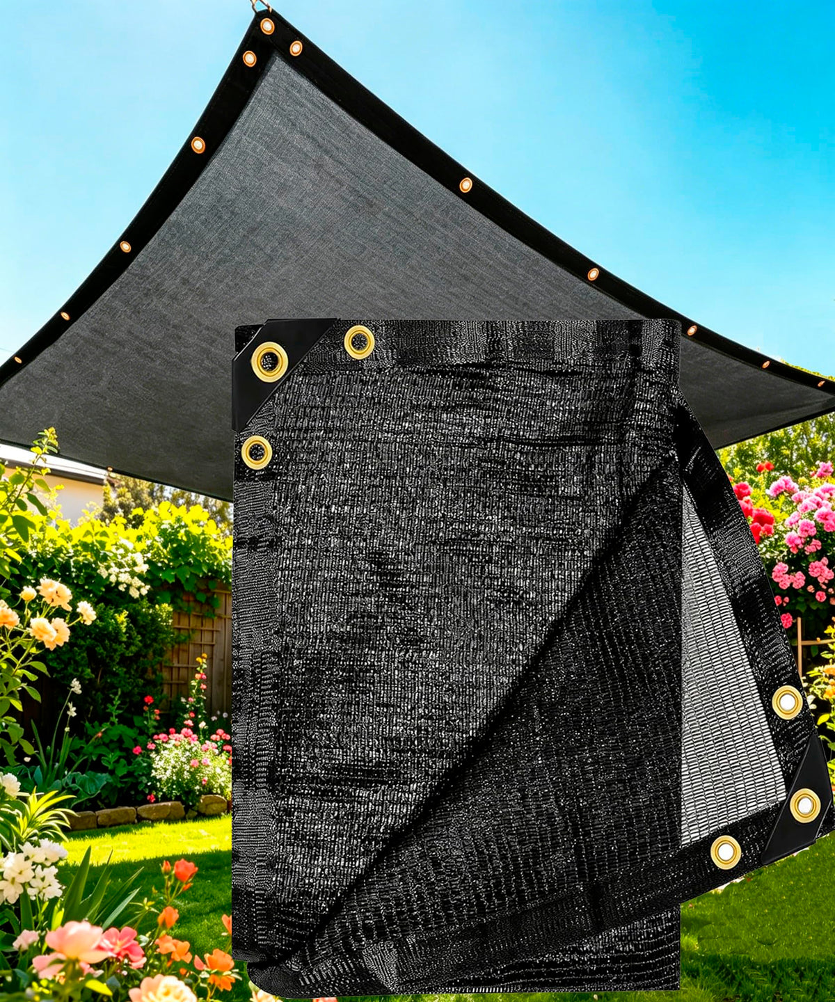 e.share balance shade cloth 8x10ft over patio reduces harsh sun for outdoor comfort