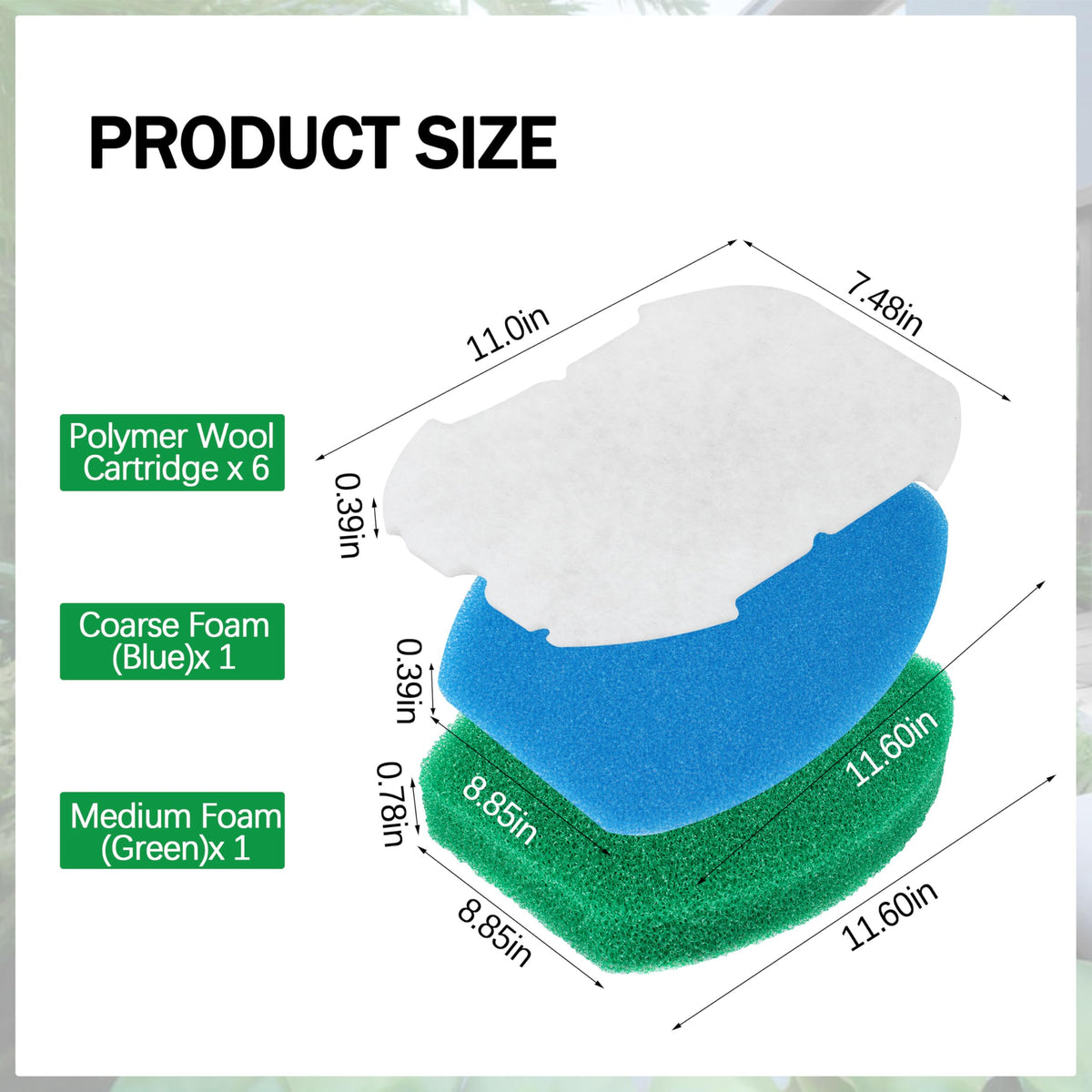eaacaa polymer wool pads capture fine particles for clearer 300-gallon ponds