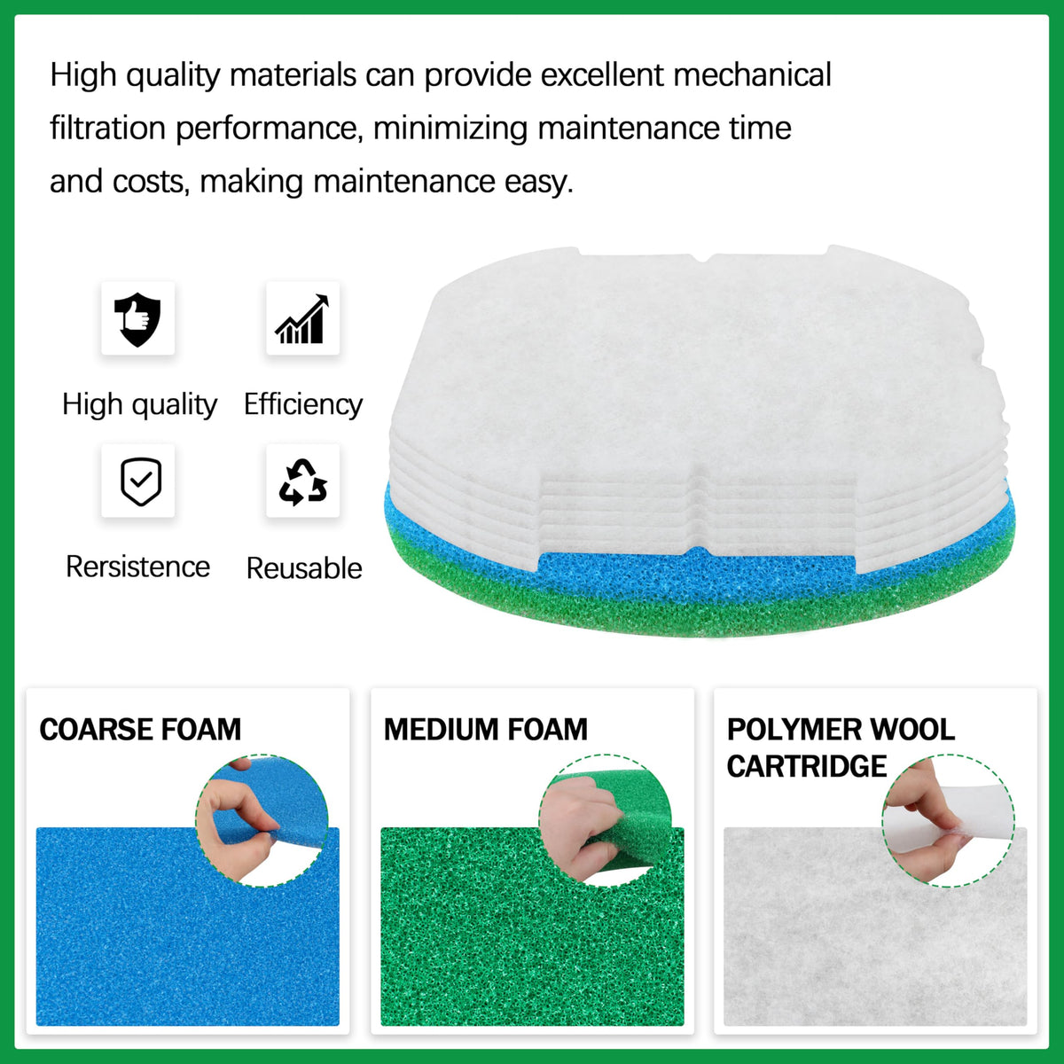 eaacaa easy maintenance swap-out of pads for hassle-free pond care