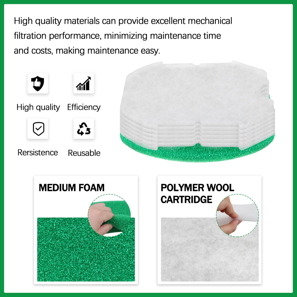 eaacaa reusable foam filter pad demonstrates durable filtration with cost savings