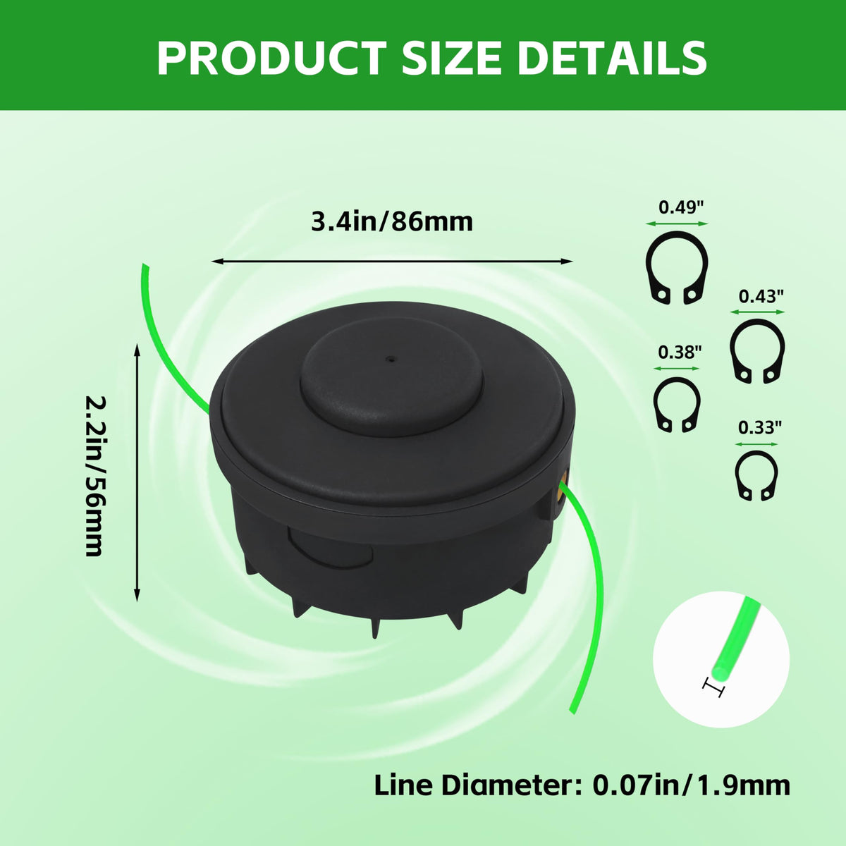 eaacaa trimmer head with durable plastic body resisting cracking during outdoor use