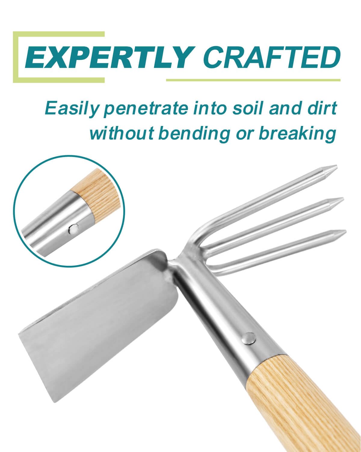 Eadwiella ergonomic ash wood handle reduces hand fatigue