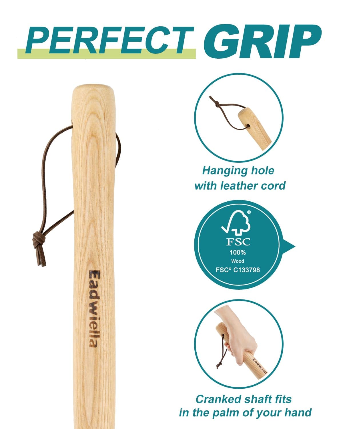 Eadwiella ergonomic handle offers comfortable grip during precision weeding