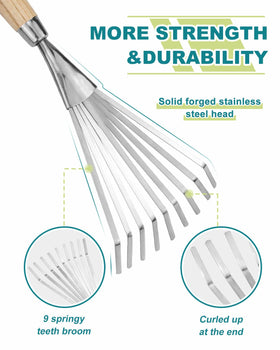 Eadwiella stainless steel tines deliver durable weeding and soil aeration.