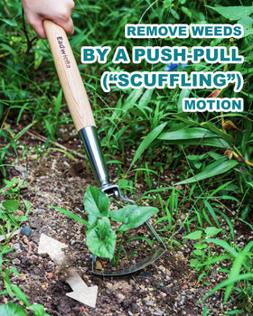 Eadwiella stirrup hoe weeding action efficiently loosens soil and removes roots