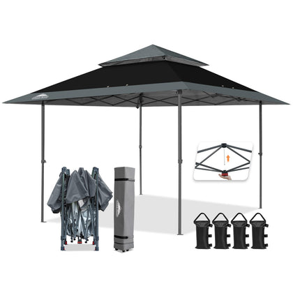 Eagle Peak 13x13 pop-up canopy with center lock enabling quick one-person setup for shade