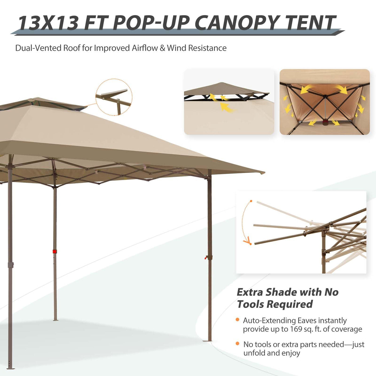 Eagle Peak 3-position frame adjusts to your preferred coverage.