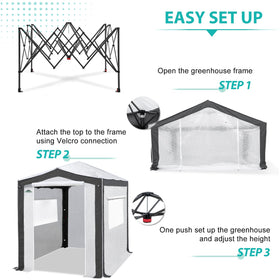Eagle Peak 48 square feet of floor space fits benches and pots.