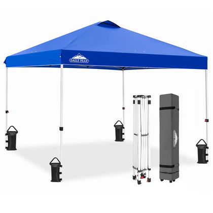EAGLE PEAK pop-up canopy blue top provides fast shade for outdoor use